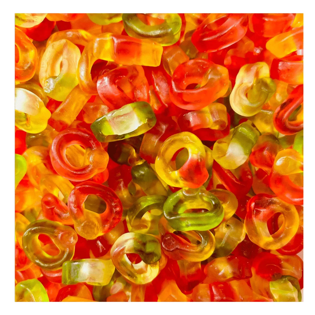 Gummy Galaxy Friendship Rings jelly sweets with soft, fruity flavors and retro design in bright, colorful presentation.