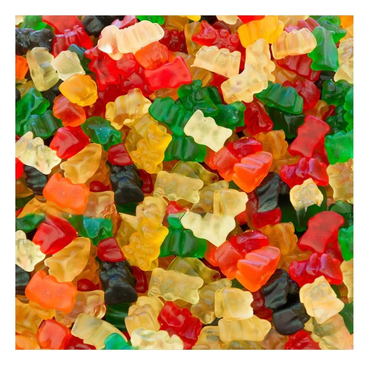Assorted Gummy Galaxy Jelly Sweets Gummy Bears in a clear bag, colorful and chewy candy with vibrant bear shapes.