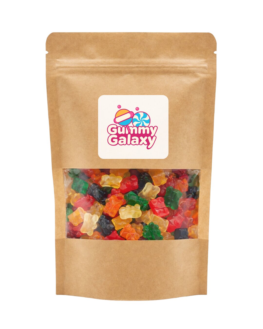 Colorful Gummy Galaxy Jelly Sweets Gummy Bears in a 100-gram package with assorted fruity flavors.