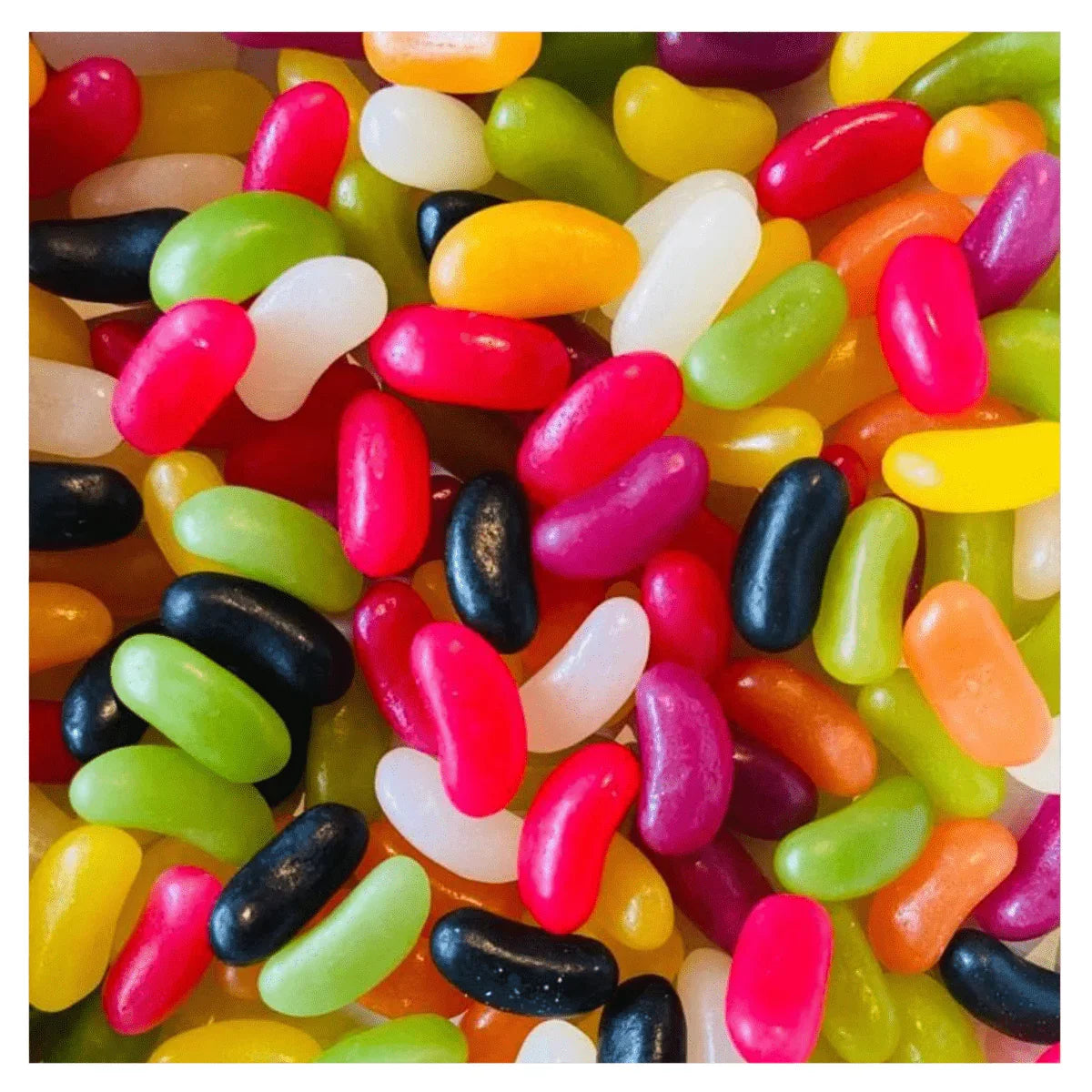 Colorful Gummy Galaxy Jelly Beans in a 100-gram bag, chewy jelly sweets from Gummy Galaxy with vibrant fruit flavors.