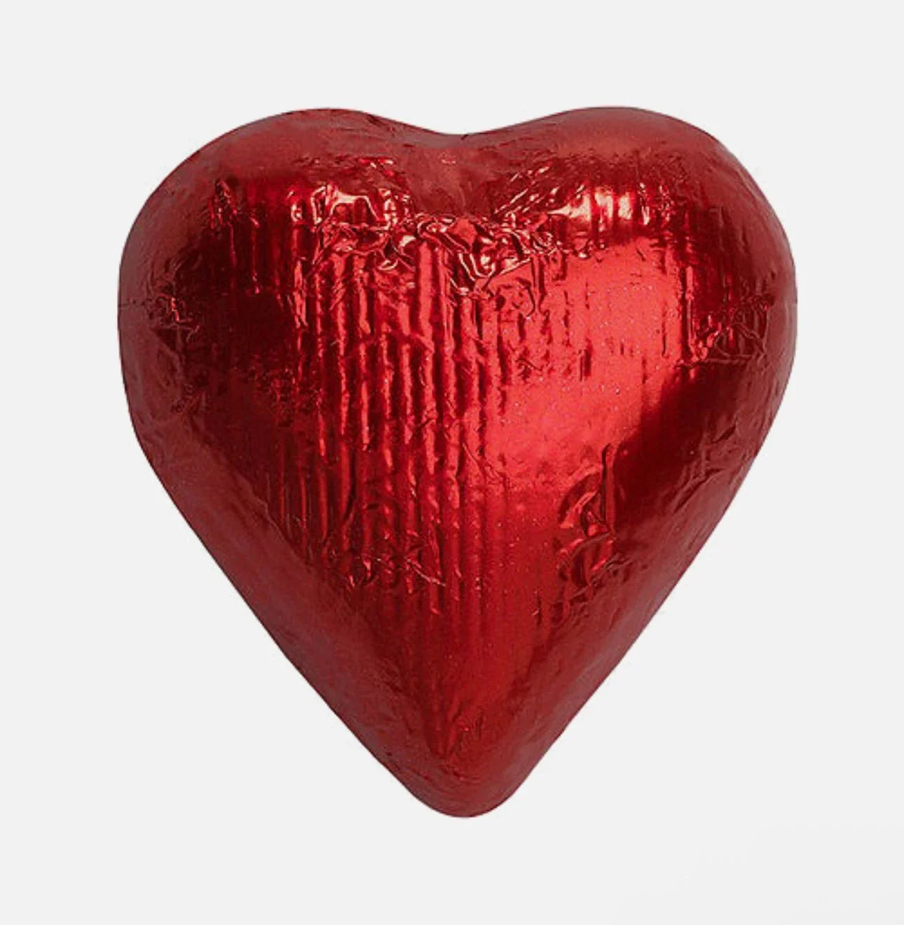 Gummy Galaxy foiled milk chocolate Valentine hearts in red and gold wrapping, perfect for Valentine's Day gift.